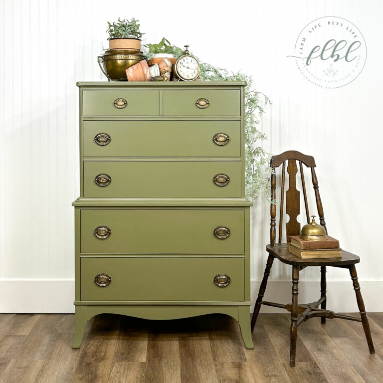 Olive Green Stacked Vintage Dresser