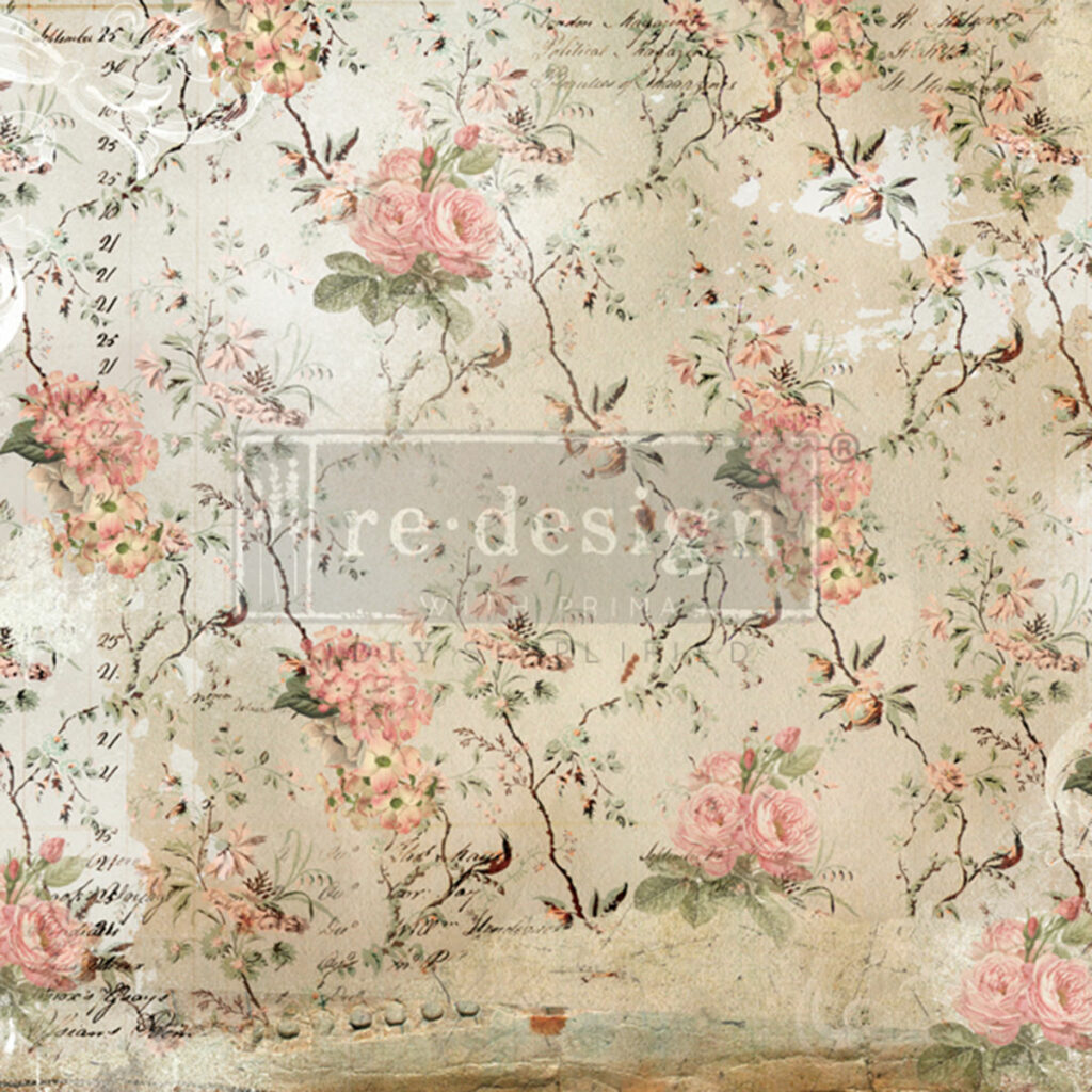 Redesign with Prima Botanical Imprint Decoupage Tissue Paper